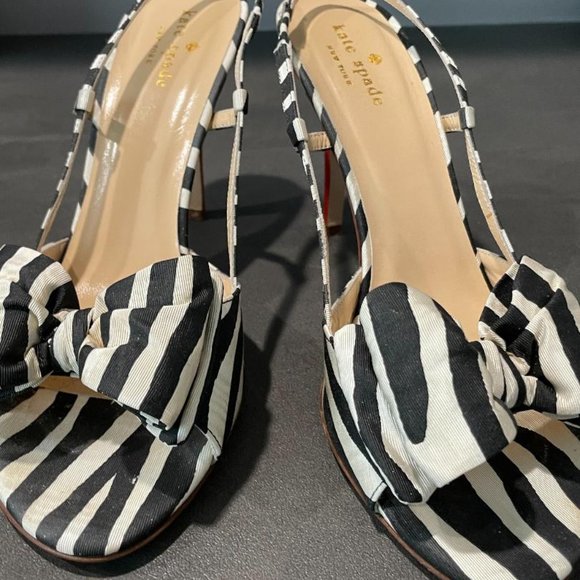 Kate Spade Black and White pumps. 8 1/2 B. EUC. Slingback with 4" heel. REDUCED! - Picture 4 of 6
